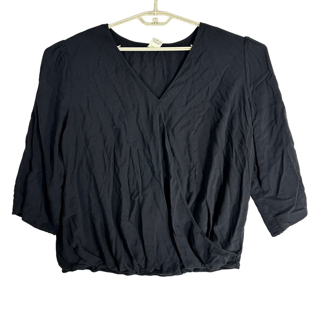 Faded Glory Shirt Plus 4X Black V-Neck Minimalist Lightweight Capsule Basic